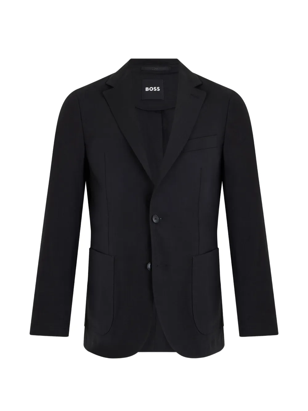 BOSS single-breasted patch-pocket blazer | Black