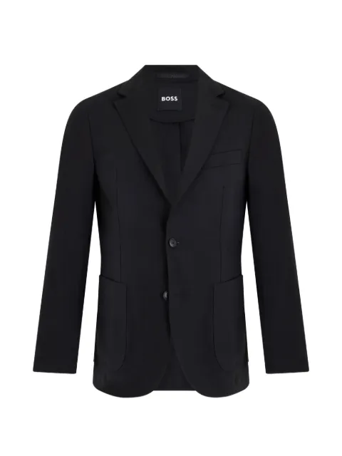BOSS single-breasted patch-pocket blazer