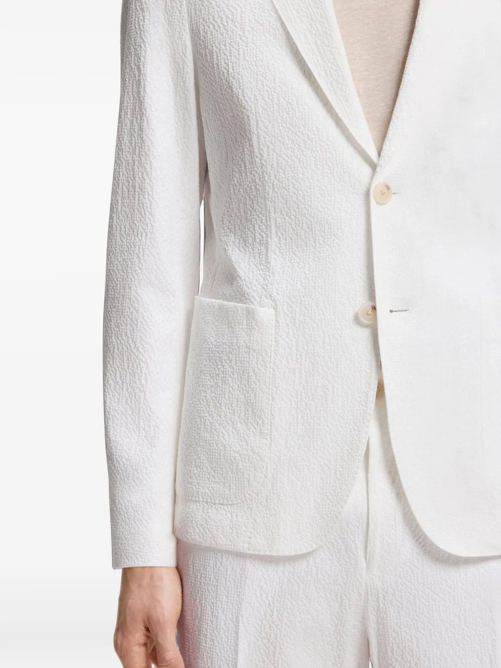 BOSS Blazer met enkele rij knopen Wit