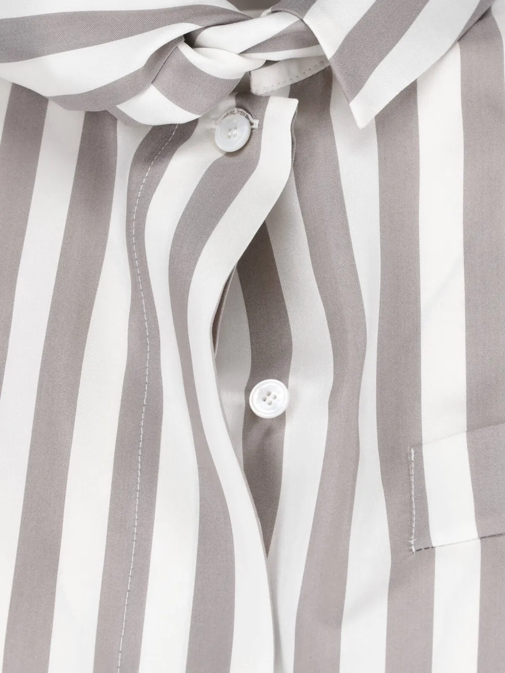 Kiton Gestreepte blouse met strik Beige