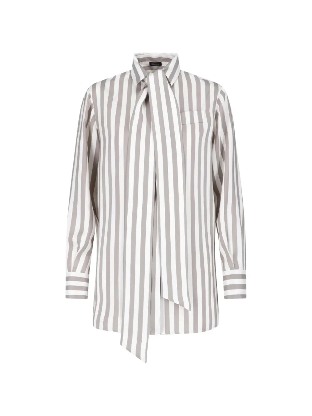 Kiton striped bow blouse - Toni neutri