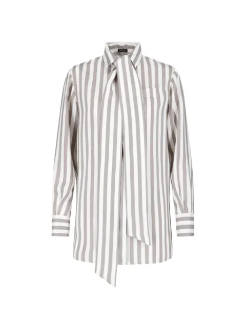 Kiton striped bow blouse