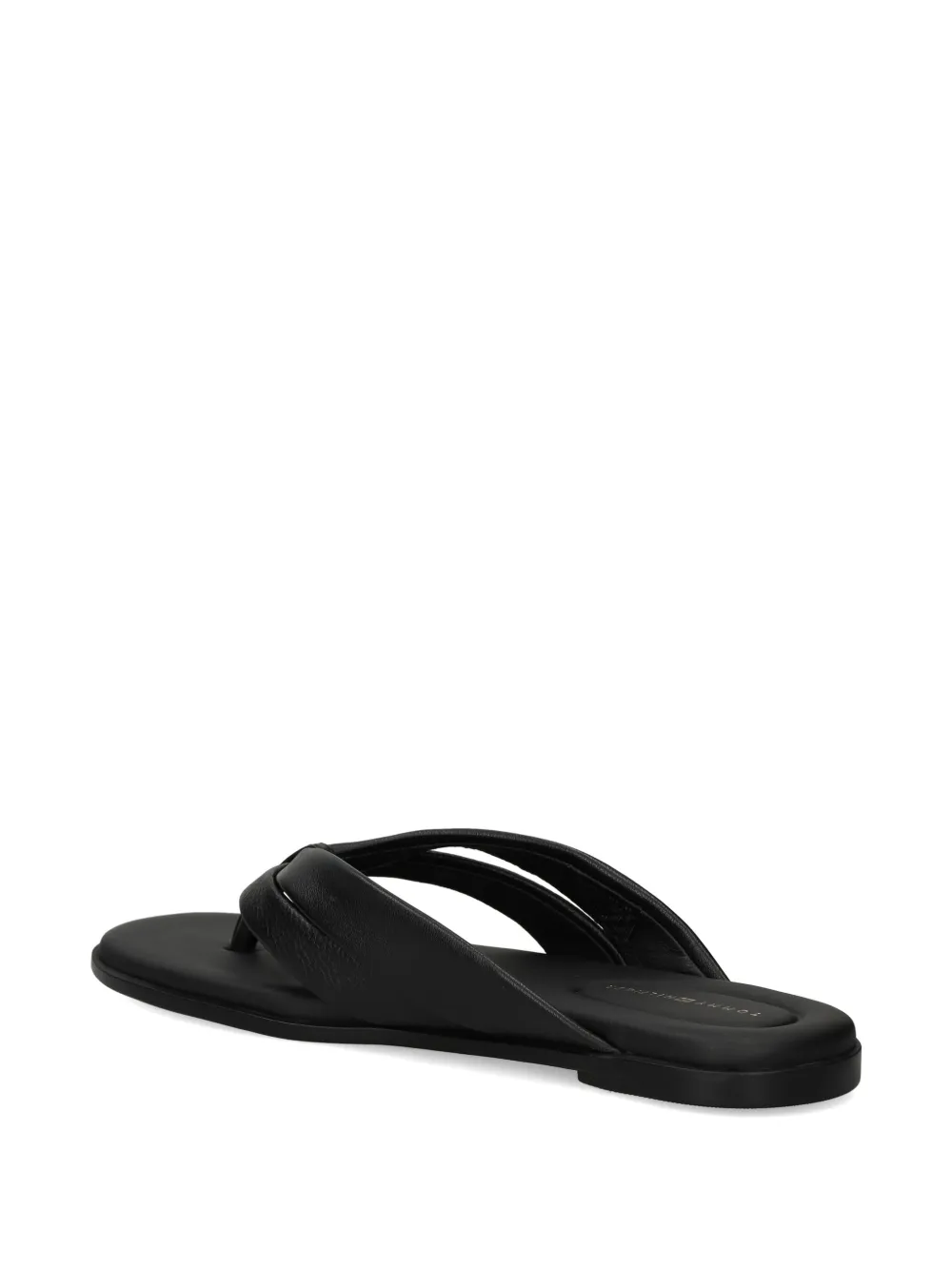 Tommy Hilfiger monogram-plaque leather sandals Zwart