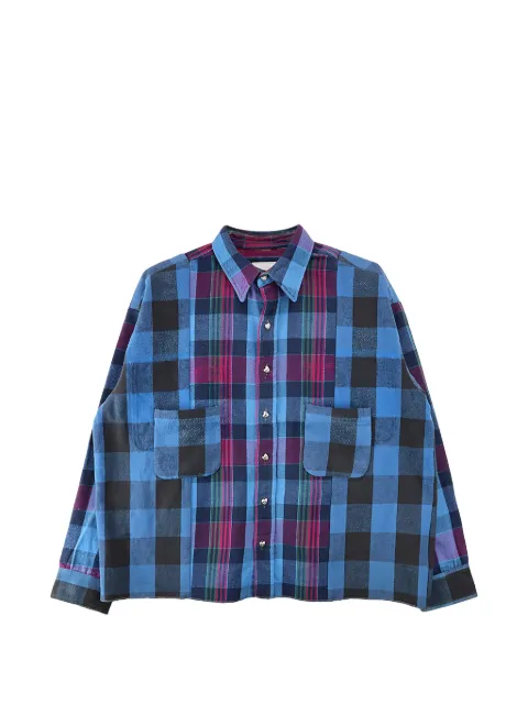 Readymade patchwork checked shirt