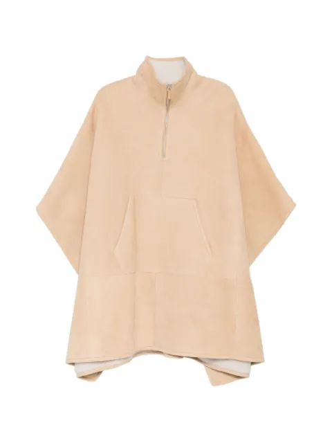 James Perse suede shearling poncho