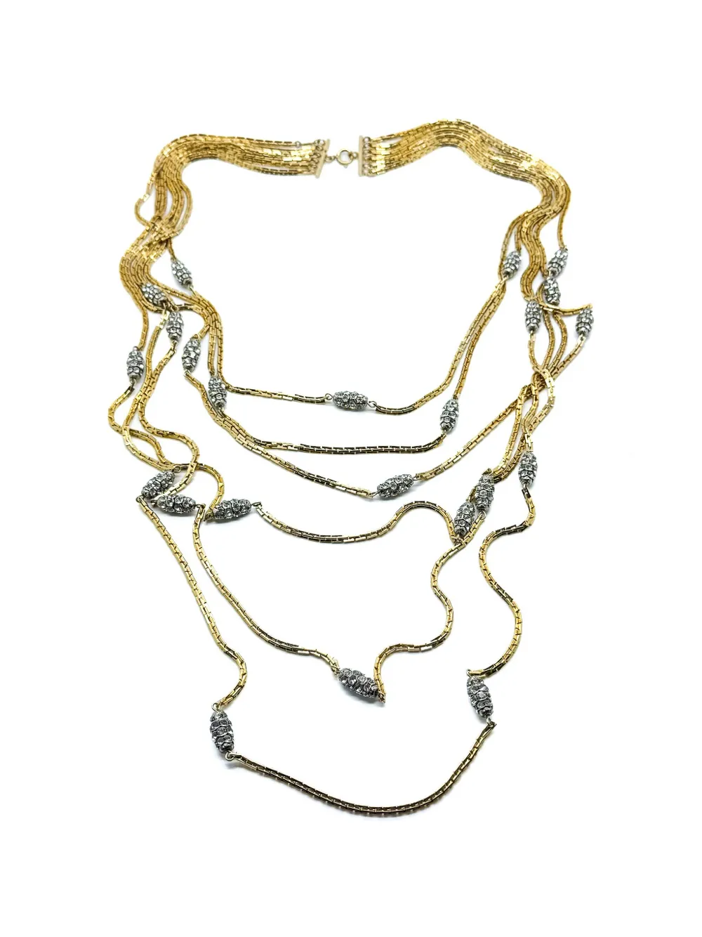 Christian Dior Pre-Owned 1973 Halskette mit Kristalllätzchen - Gold
