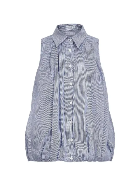 Brunello Cucinelli chemise plissée à rayures