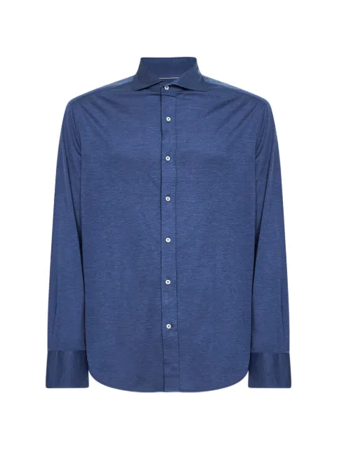 Brunello Cucinelli slub-texture spread-collar shirt