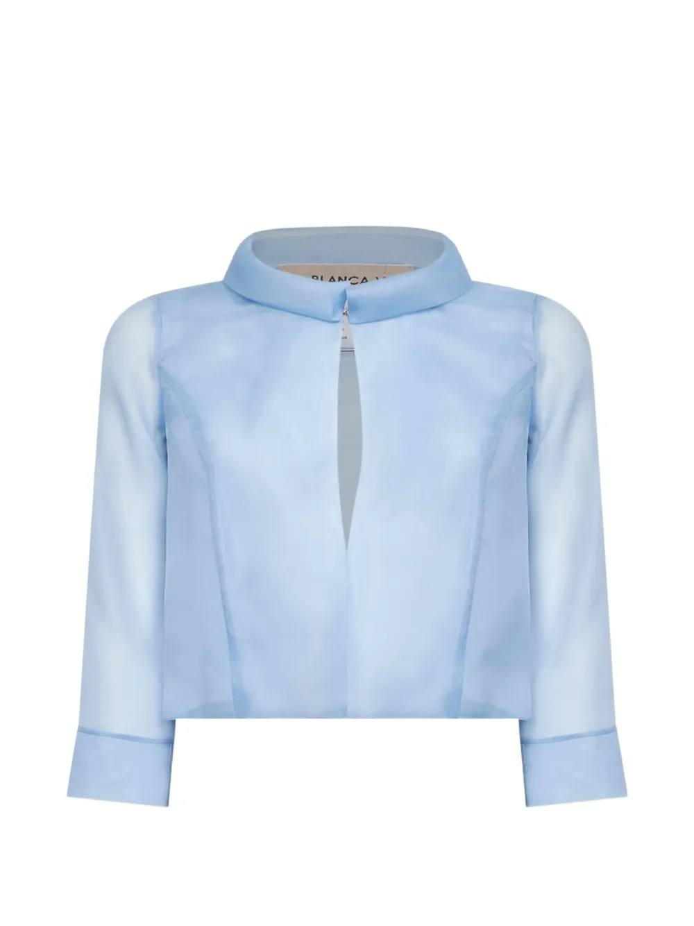 Blanca Vita funnel-neck cropped jacket - Blu