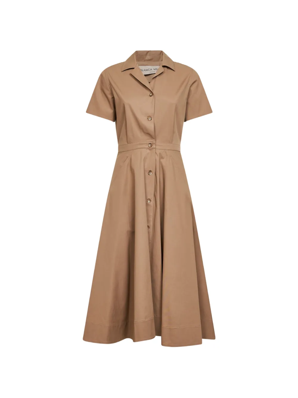 Blanca Vita bowling-collar button-front dress - Toni neutri