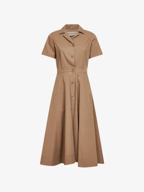 Blanca Vita bowling-collar button-front dress