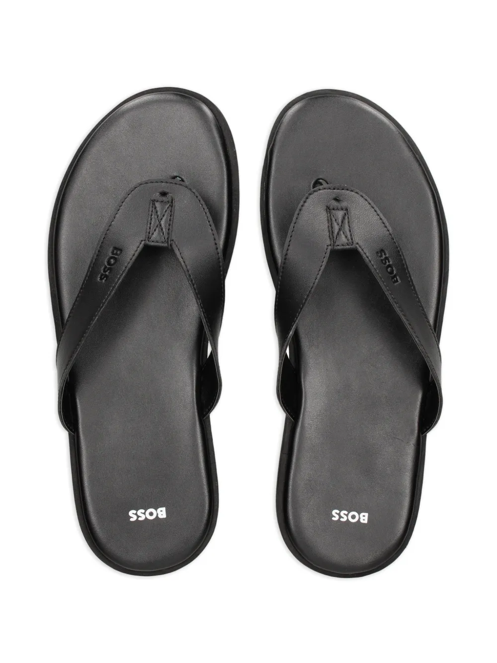 BOSS logo-em ed thong sandals Zwart