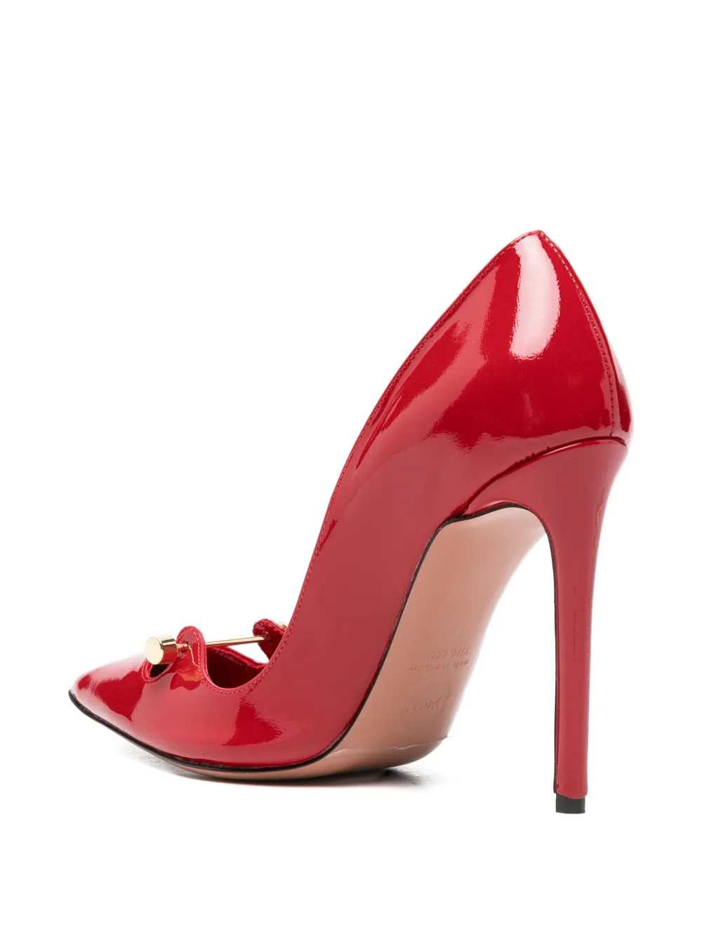 HARDOT Pumps met gelakte afwerking en barbeldetail Rood