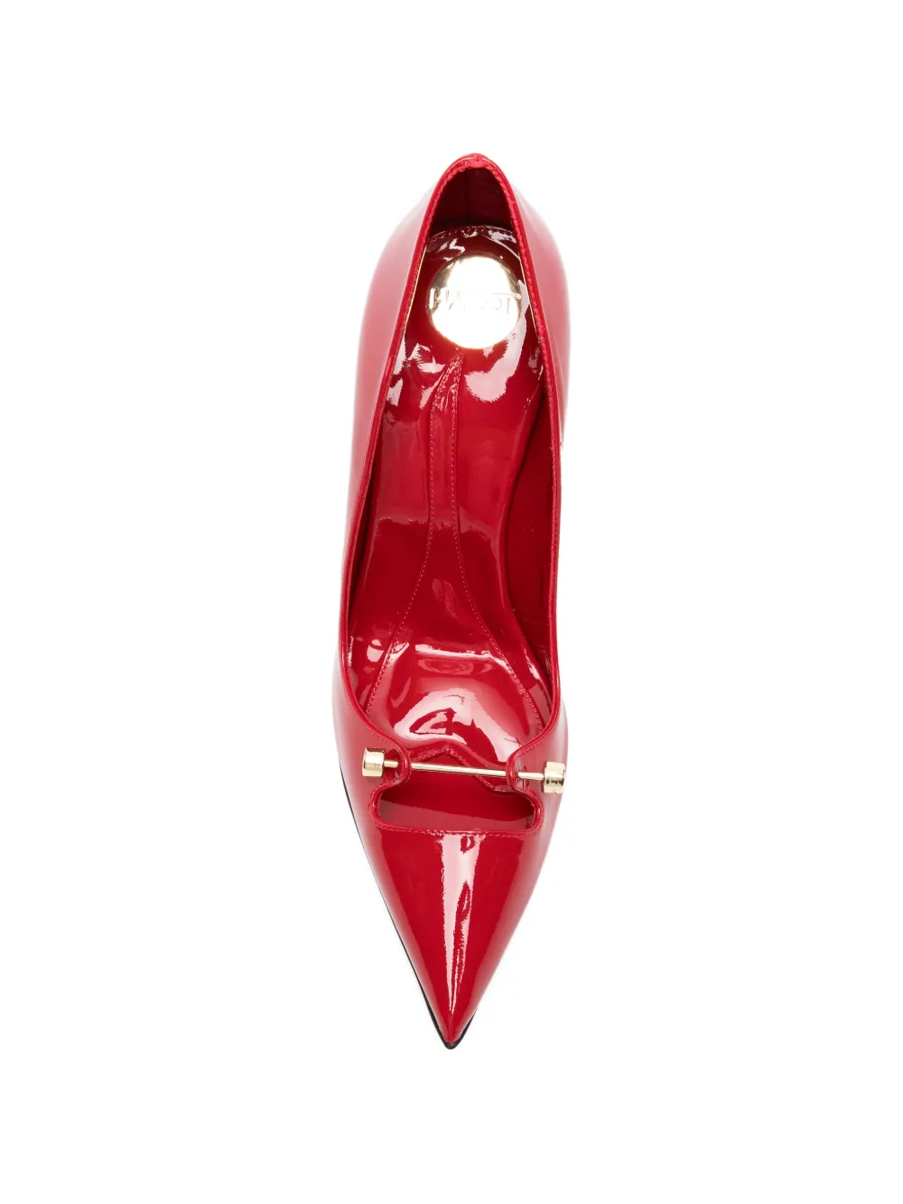 HARDOT Pumps met gelakte afwerking en barbeldetail Rood
