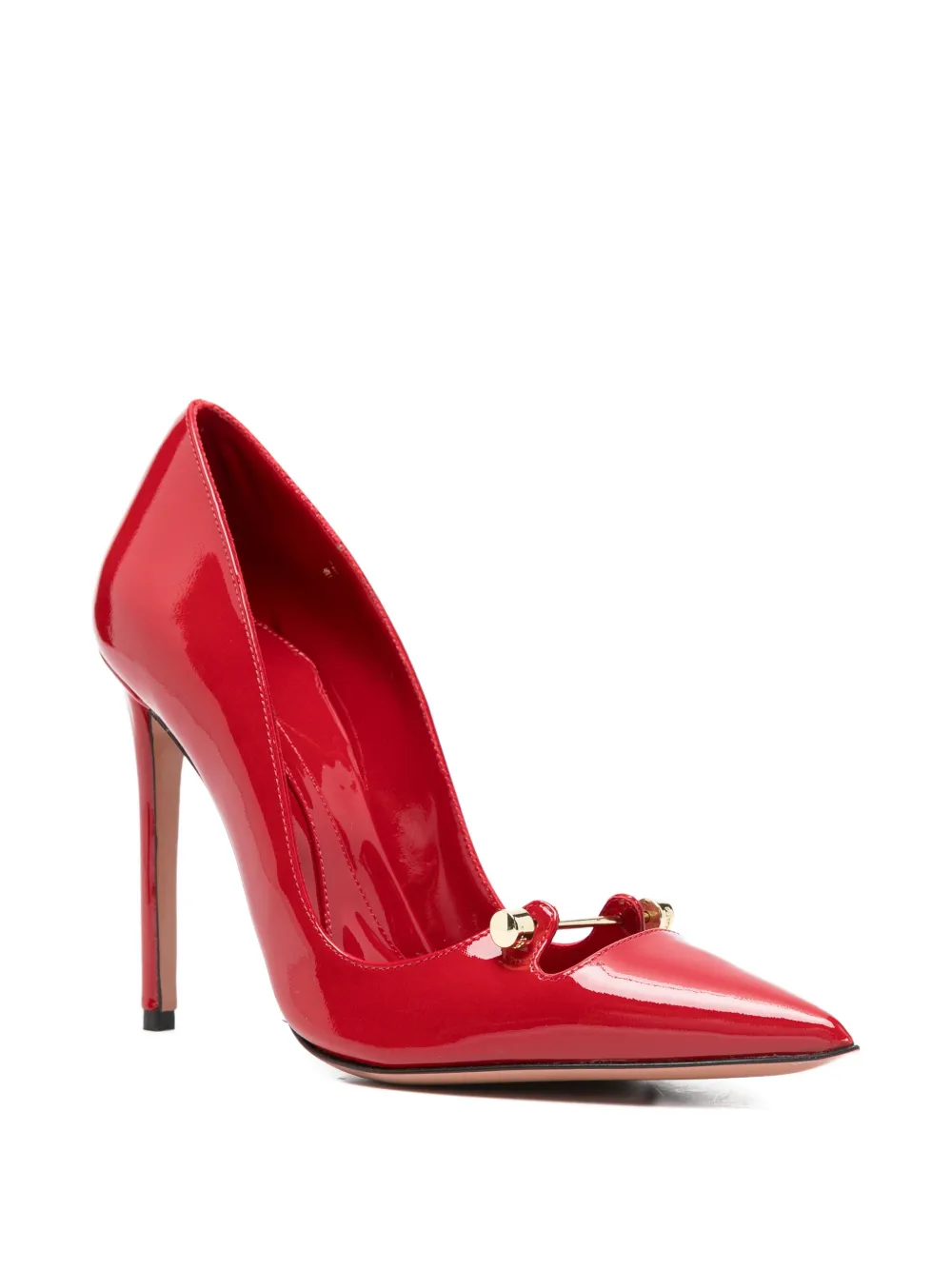 HARDOT Pumps met gelakte afwerking en barbeldetail Rood