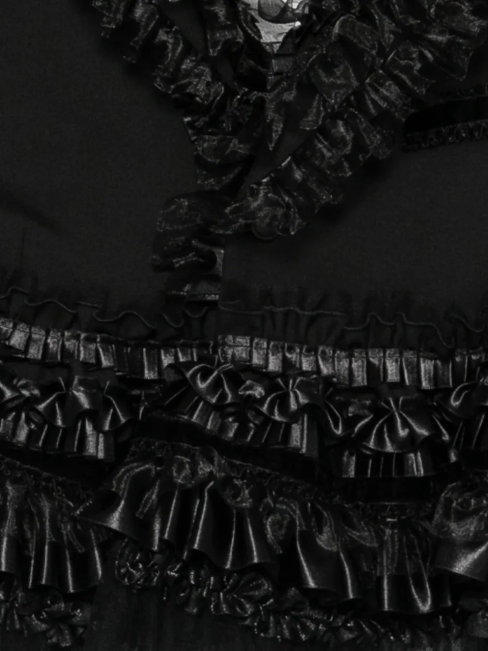 Noir Kei Ninomiya Jack met ruches en tulen afwerking Zwart