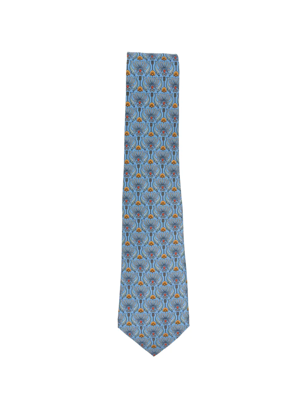 Hermès Pre-Owned 2000s dolphin-print silk tie - Blu