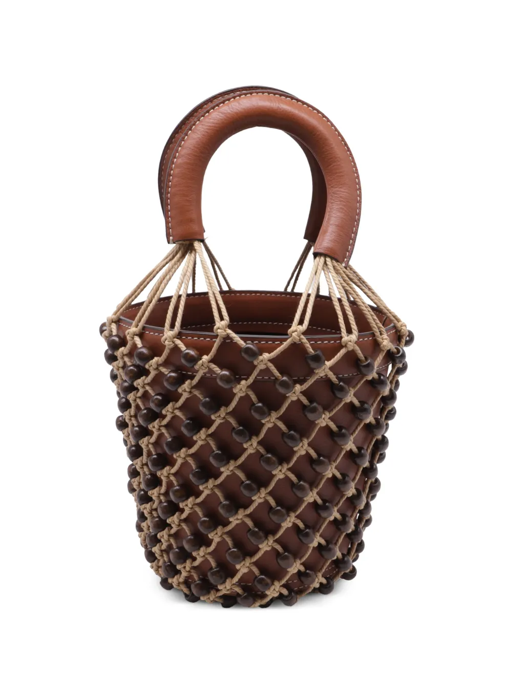 STAUD Moreau leather bucket bag - Marrone