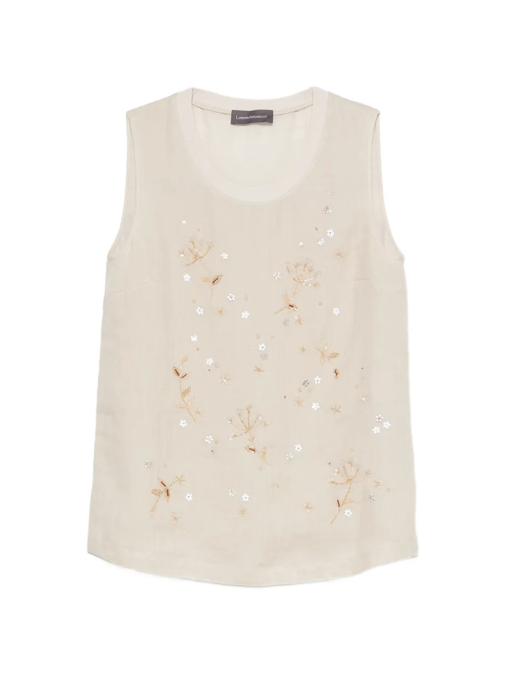Lorena Antoniazzi bead-embellishment top - Toni neutri