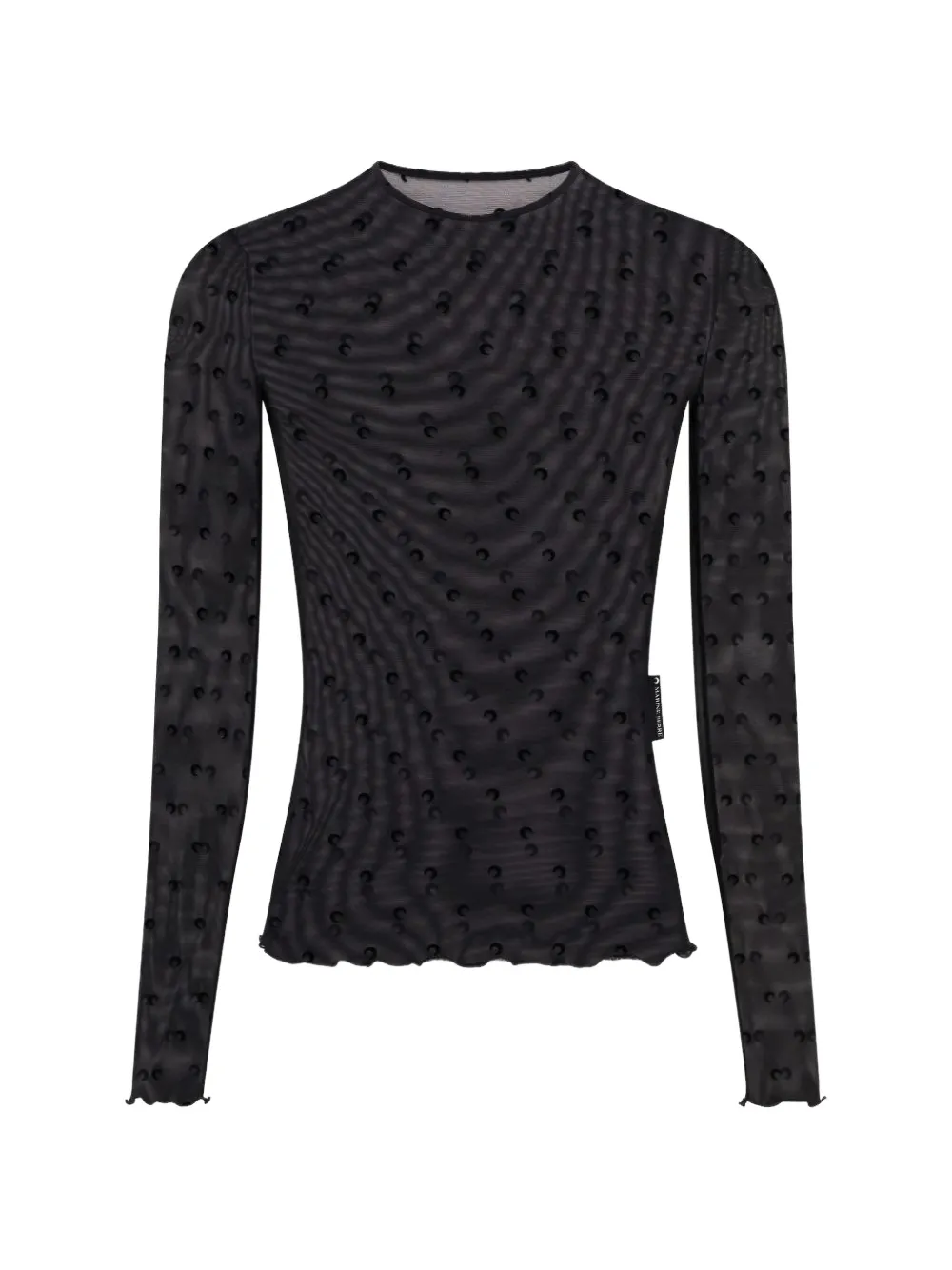 Marine Serre All-Over Moon mesh top - Schwarz