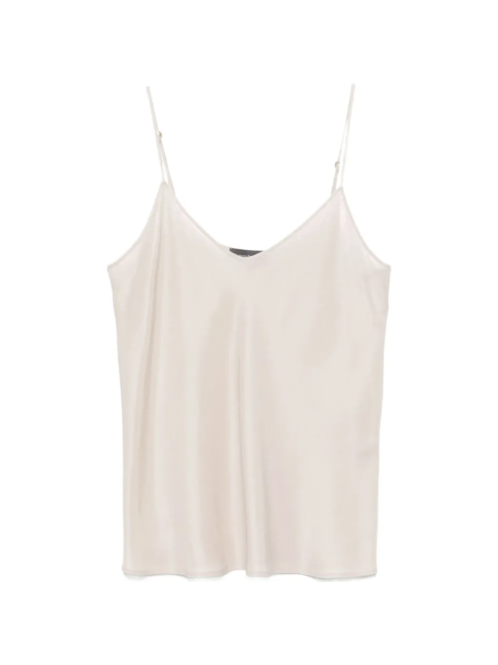 Lorena Antoniazzi satin-finish V-neck top - Toni neutri