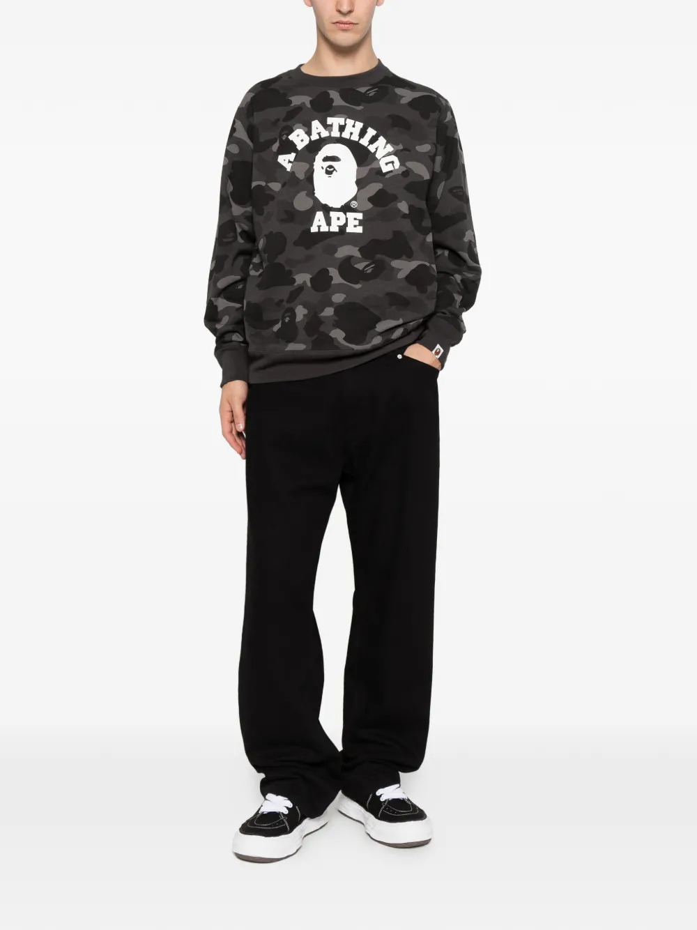 BAPE BLACK by *A BATHING APE Sweater met camouflagepatroon en logoprint Zwart