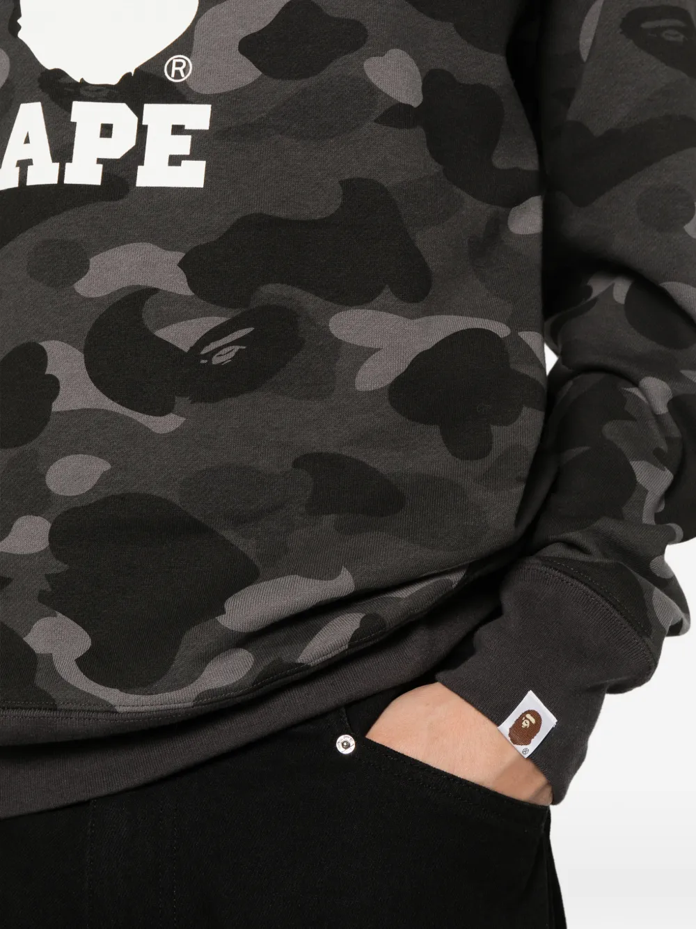 BAPE BLACK by *A BATHING APE Sweater met camouflagepatroon en logoprint Zwart