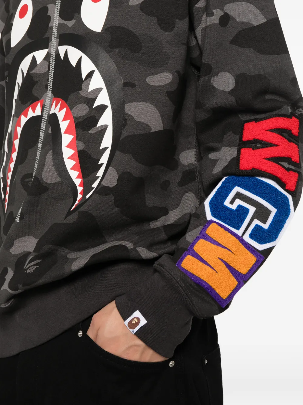 BAPE BLACK by *A BATHING APE Sweater met camouflageprint Zwart