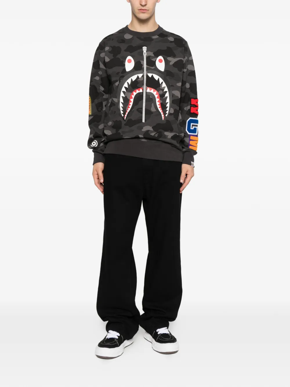 BAPE BLACK by *A BATHING APE Sweater met camouflageprint Zwart