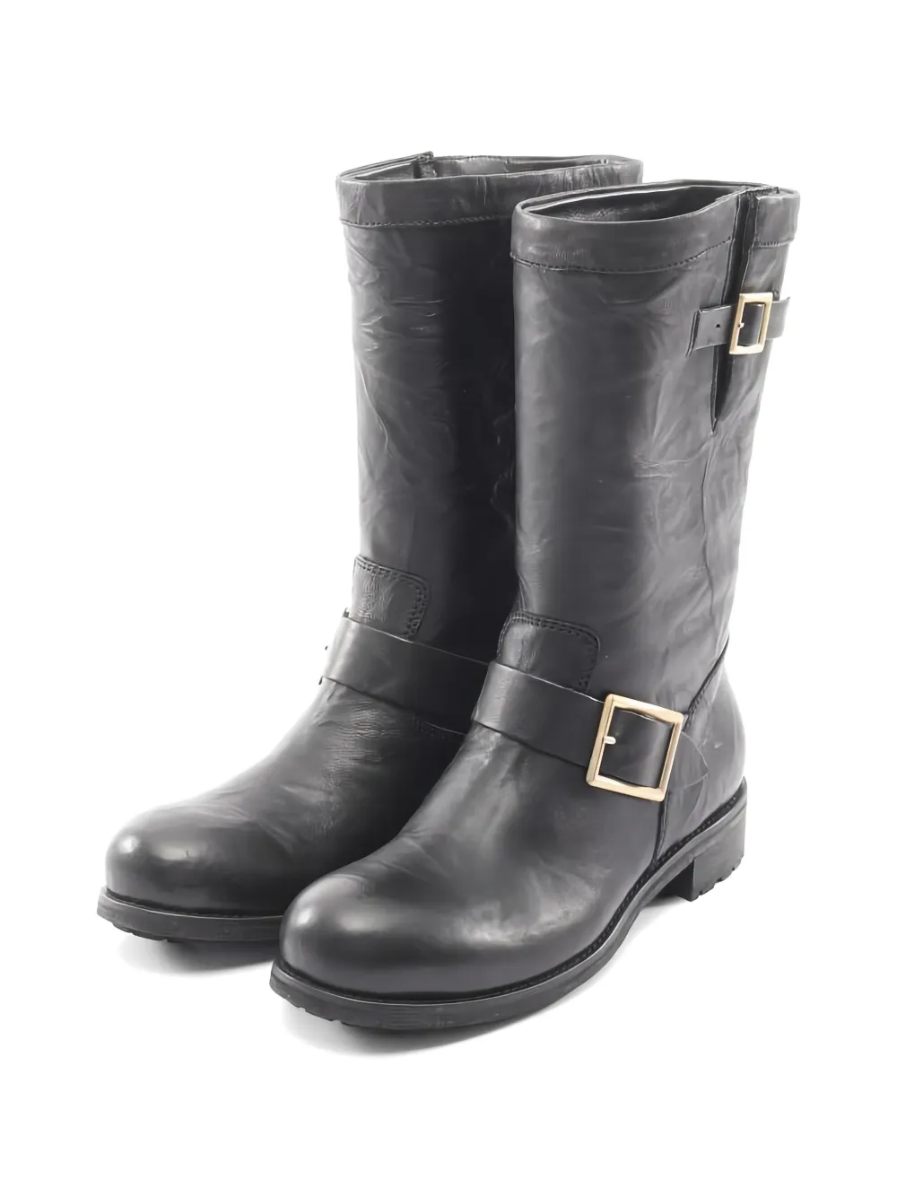 Jimmy Choo Pre-Owned 2010s buckle leather boots - Nero
