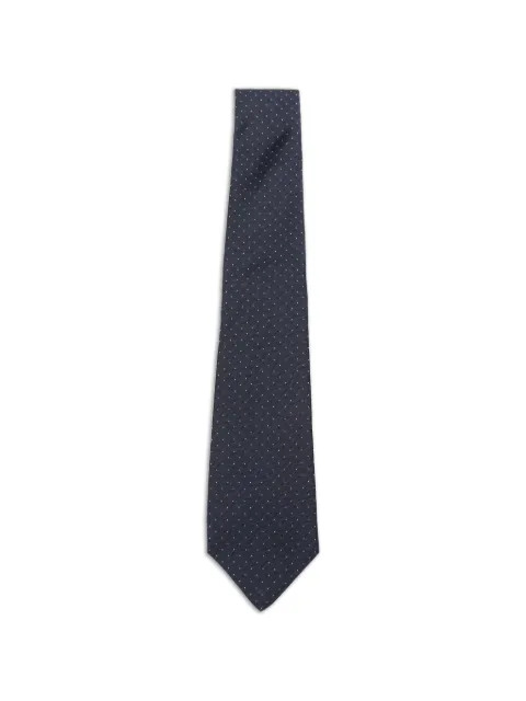 Kiton polka-dot herringbone-pattern tie