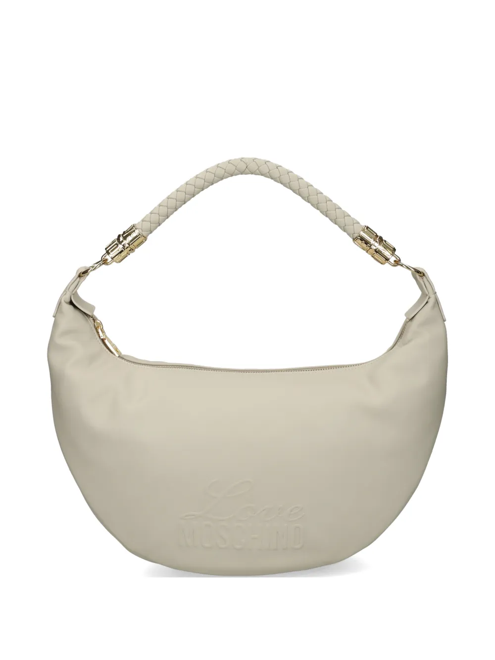 Love Moschino logo-embossed braided-handle shoulder bag - Toni neutri