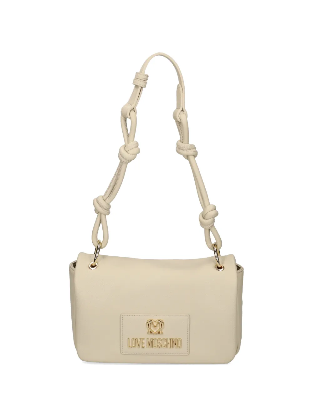 Love Moschino logo-plaque knotted shoulder bag - Toni neutri