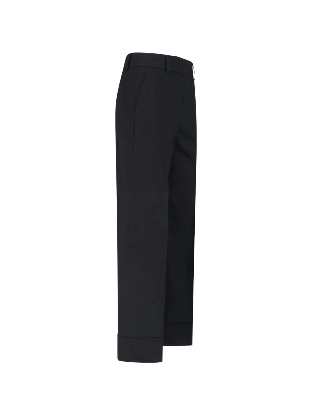 Incotex Geplooide broek met omslag Zwart