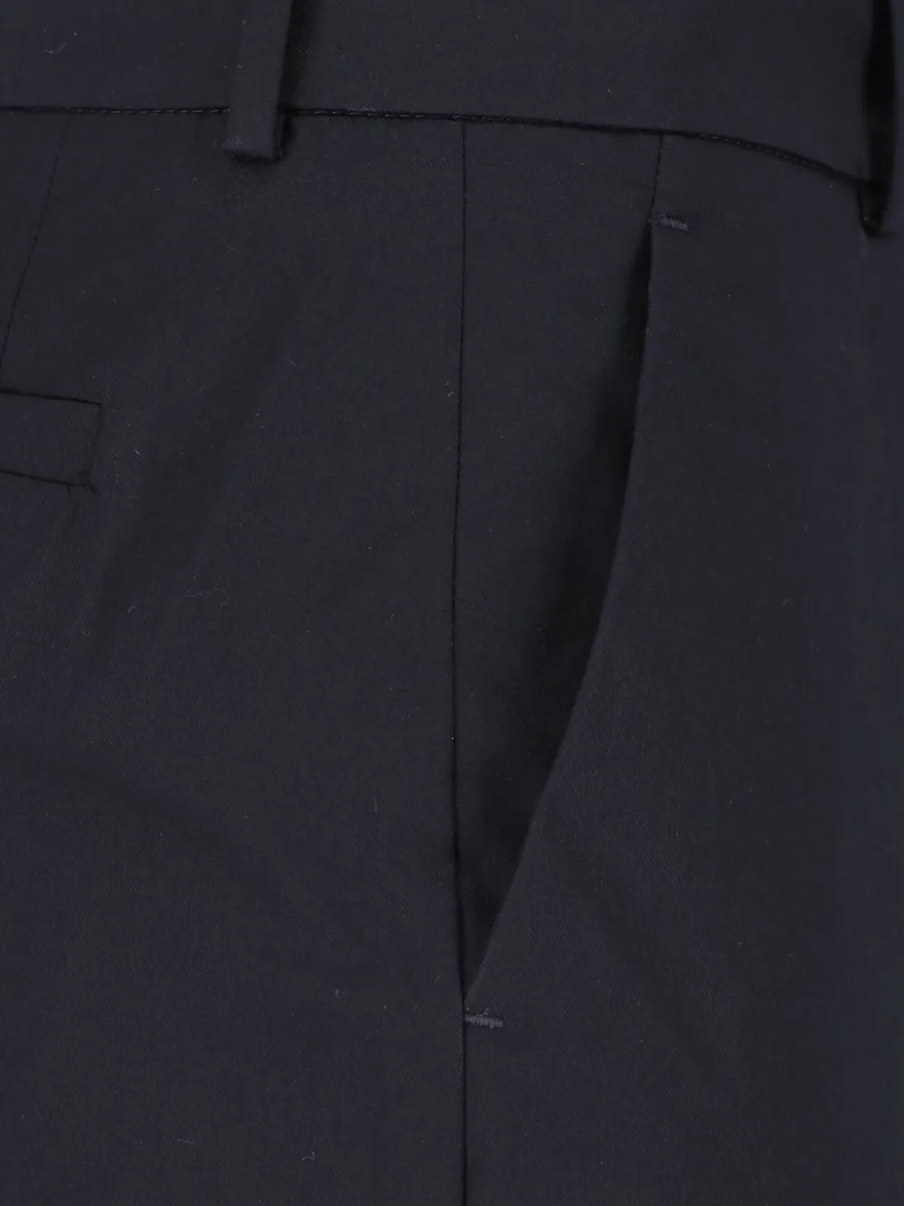 Incotex Geplooide broek met omslag Zwart