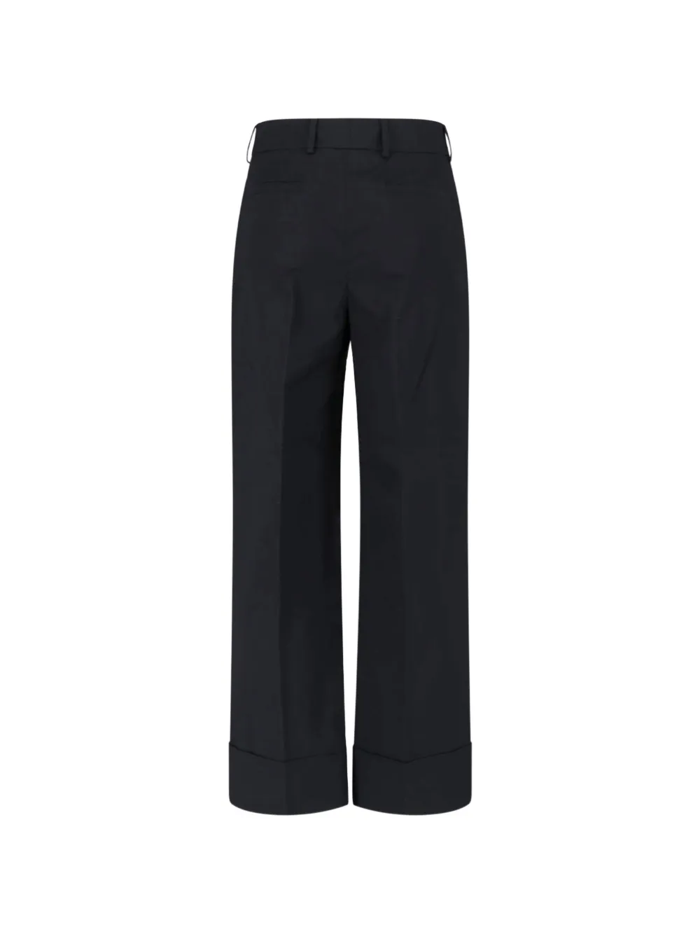 Incotex Geplooide broek met omslag Zwart