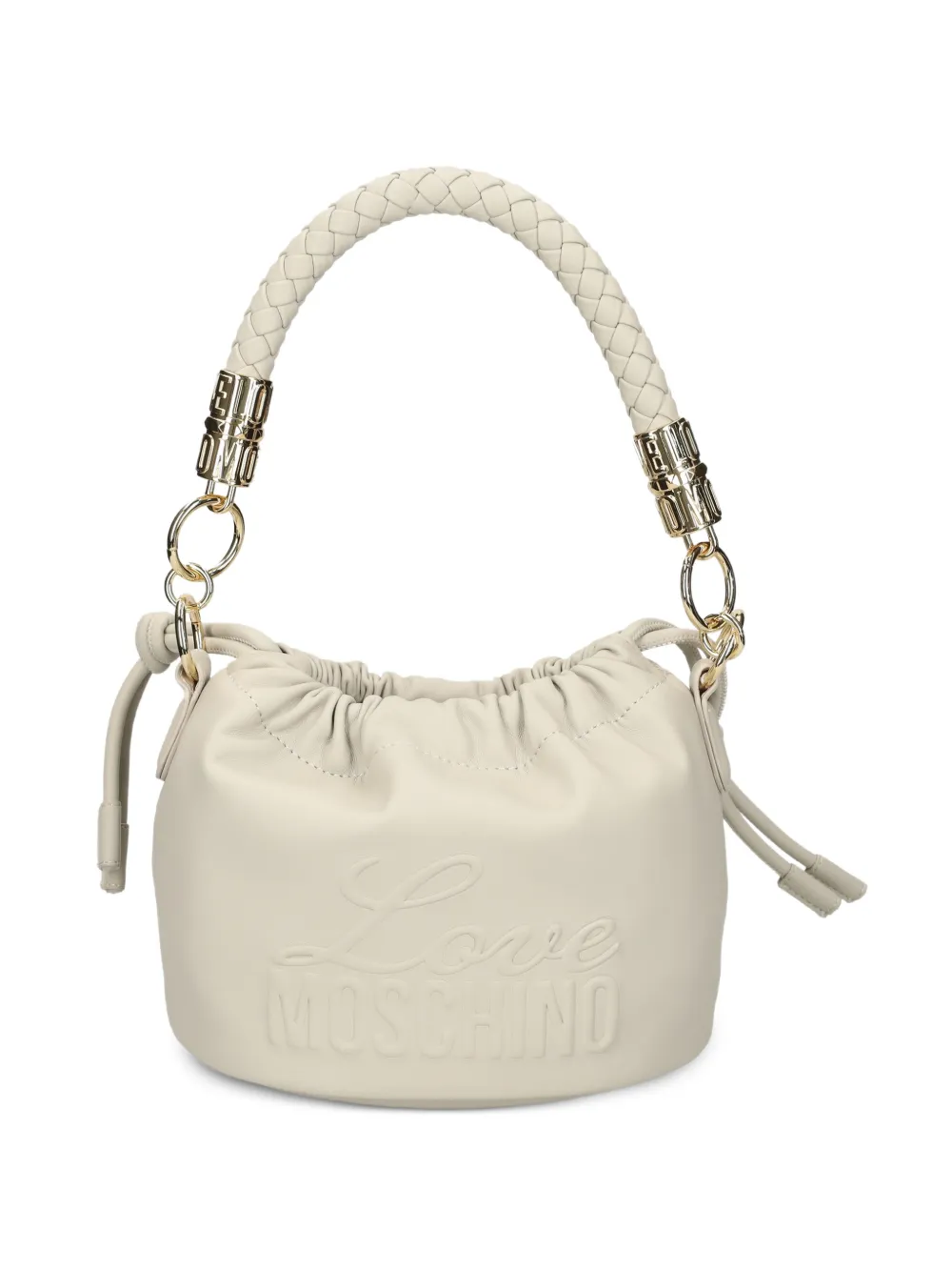 Love Moschino braided-handle embossed-logo shoulder bag - Toni neutri
