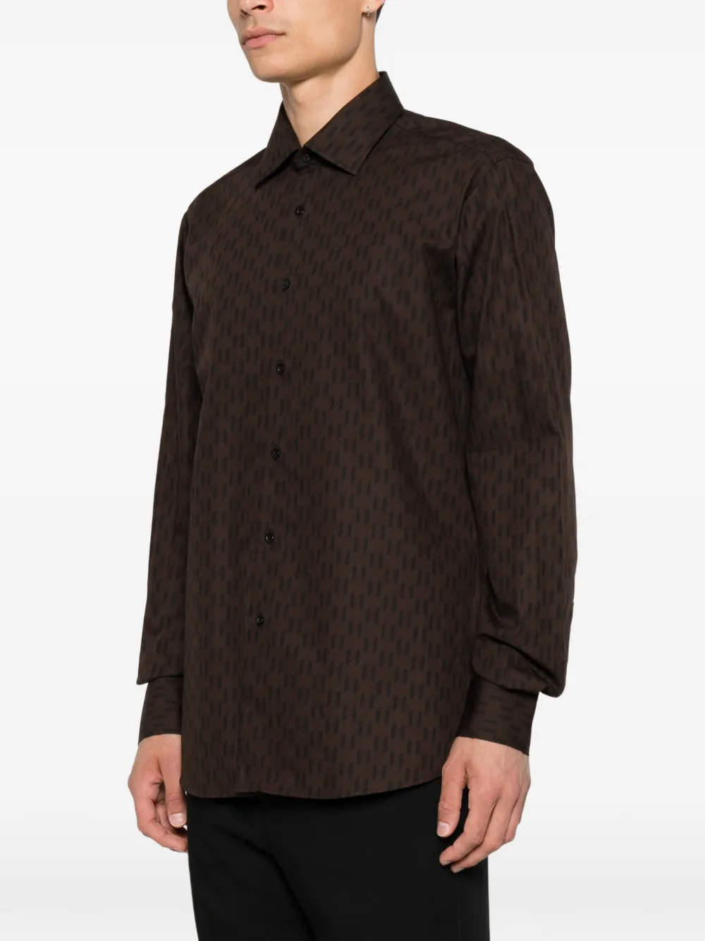 Karl Lagerfeld Overhemd met monogramprint Bruin