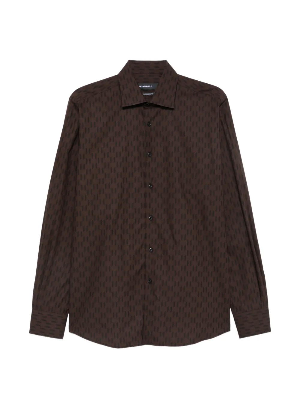 Karl Lagerfeld monogram-print button-down shirt - Braun