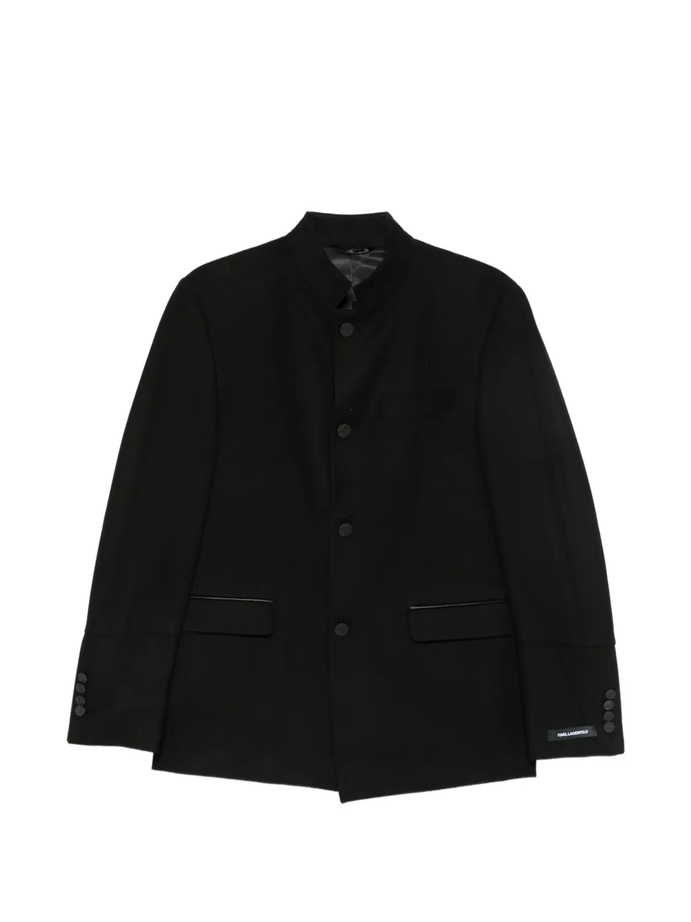 Karl Lagerfeld mandarin-collar single-breasted jacket - Nero