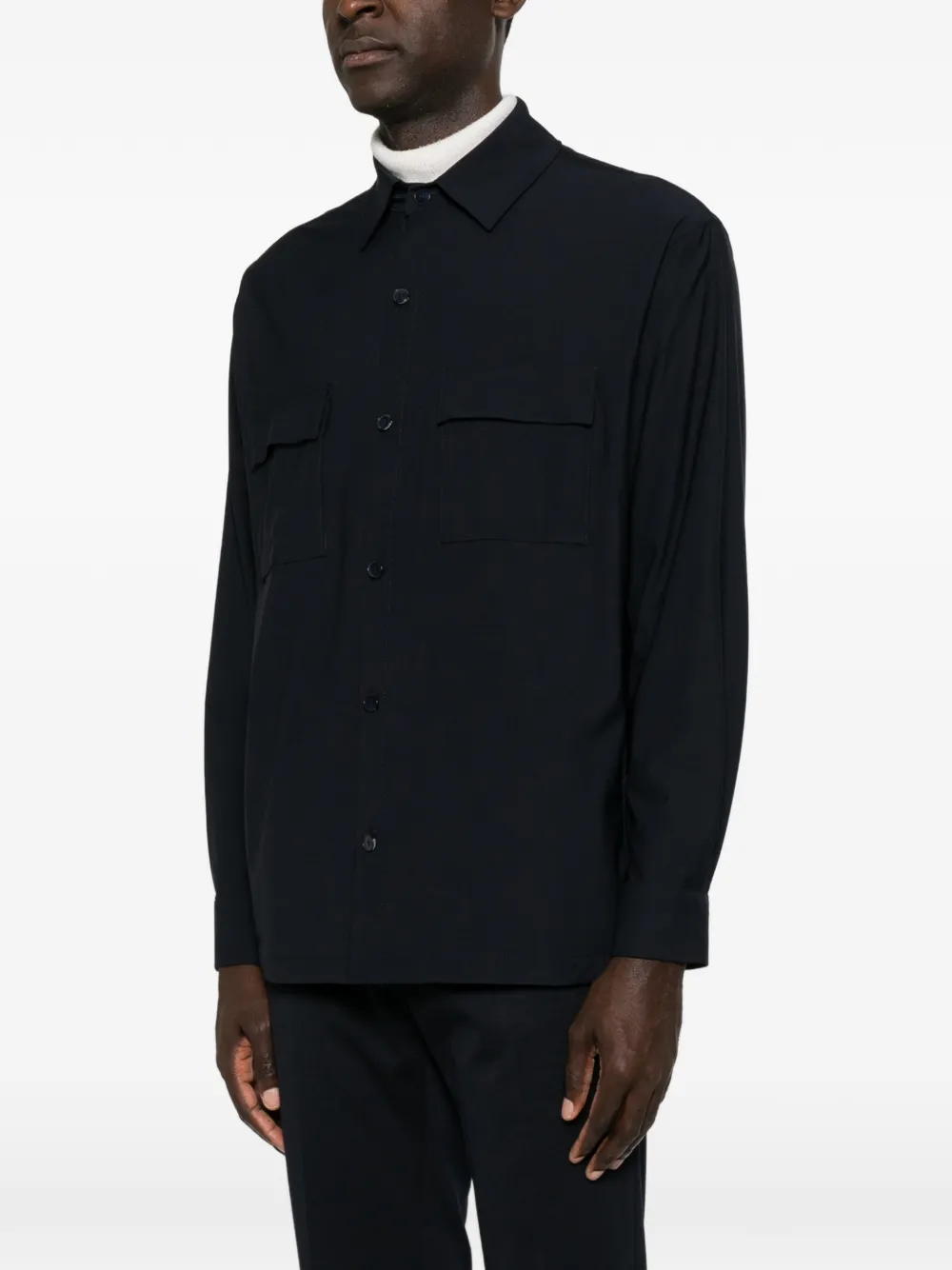 Karl Lagerfeld Overhemd met borstzak Blauw