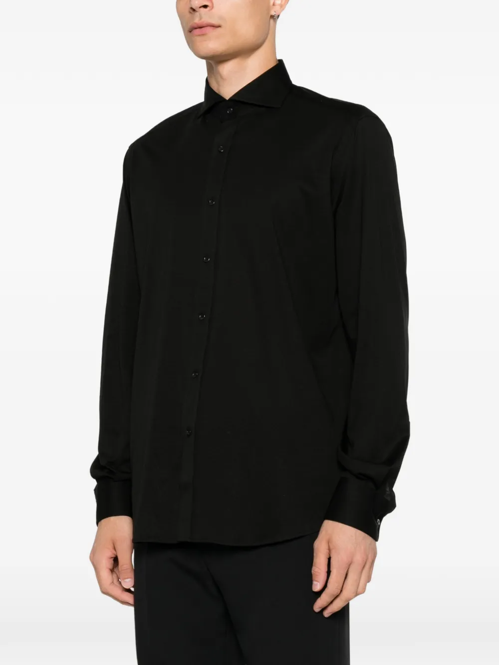 Karl Lagerfeld Modern Fit overhemd met knoopsluiting Zwart