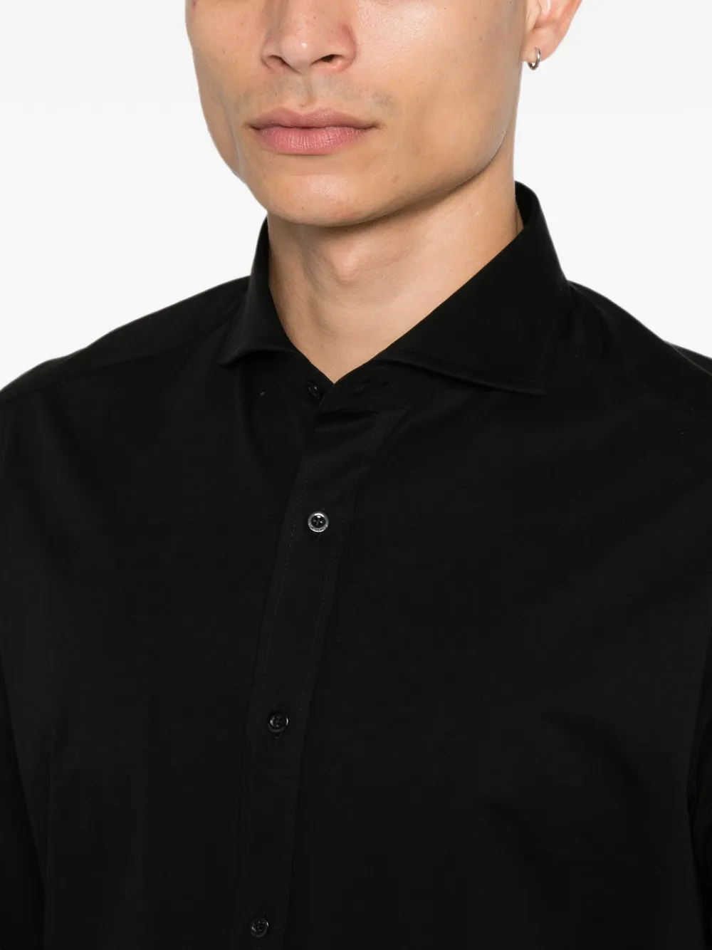Karl Lagerfeld Modern Fit overhemd met knoopsluiting Zwart