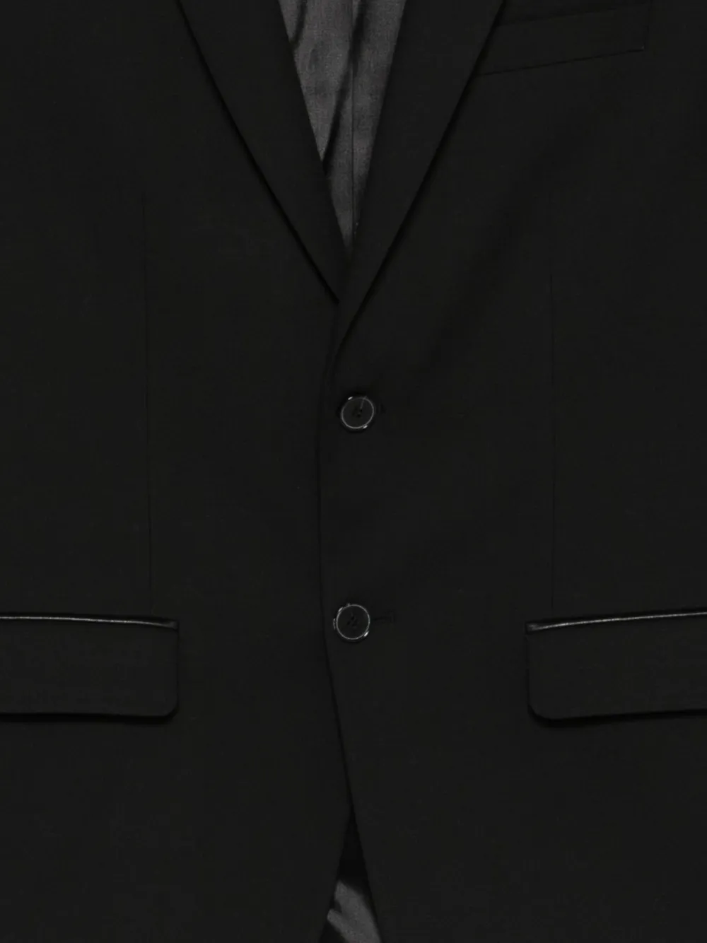 Karl Lagerfeld Tale blazer met enkele rij knopen en contrasterende afwerking Zwart