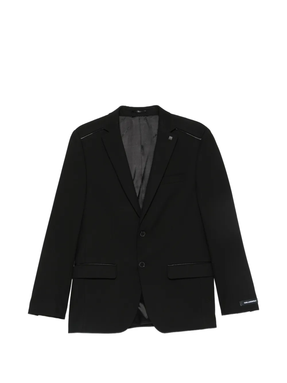 Karl Lagerfeld Tale contrast-trim single-breasted blazer - Nero