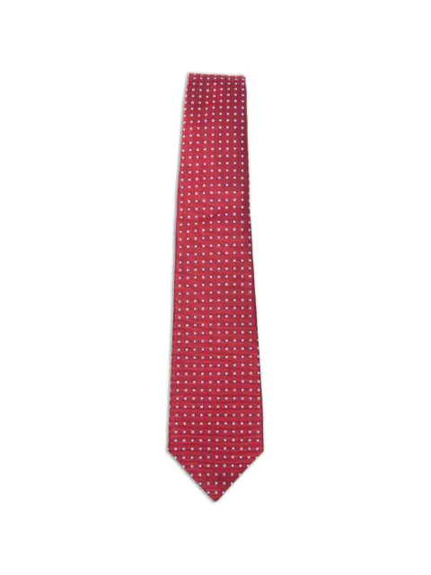 Kiton geometric-print silk tie
