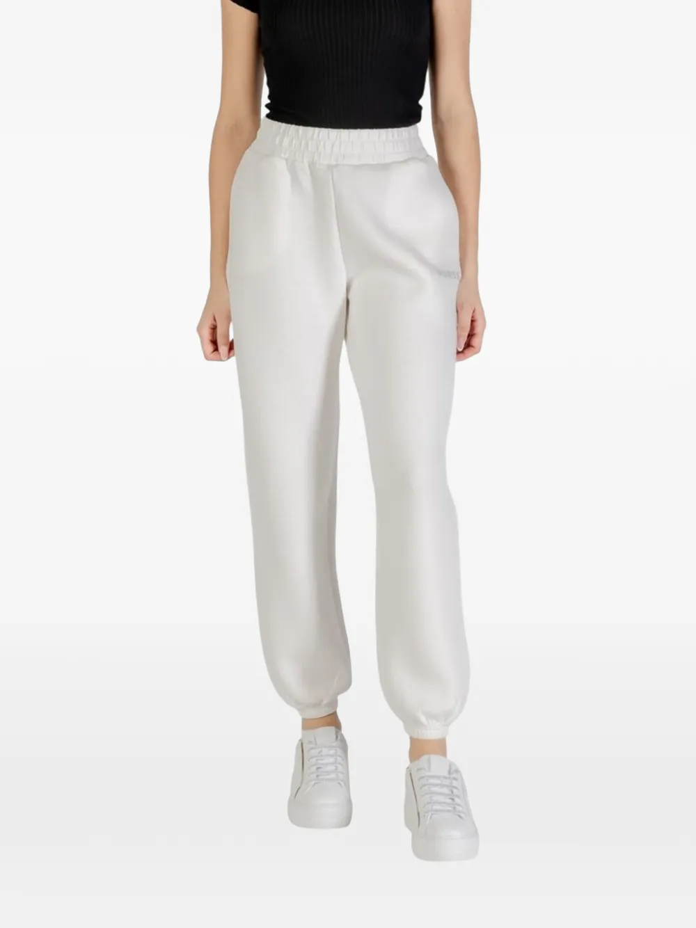 GUESS USA rhinestone-logo track pants - Bianco