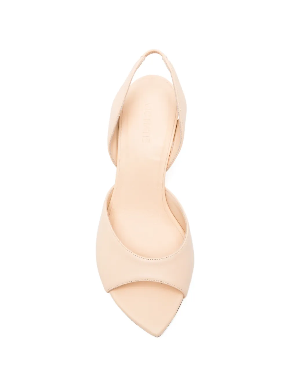Vic Matie Slingback sandalen met open neus Beige