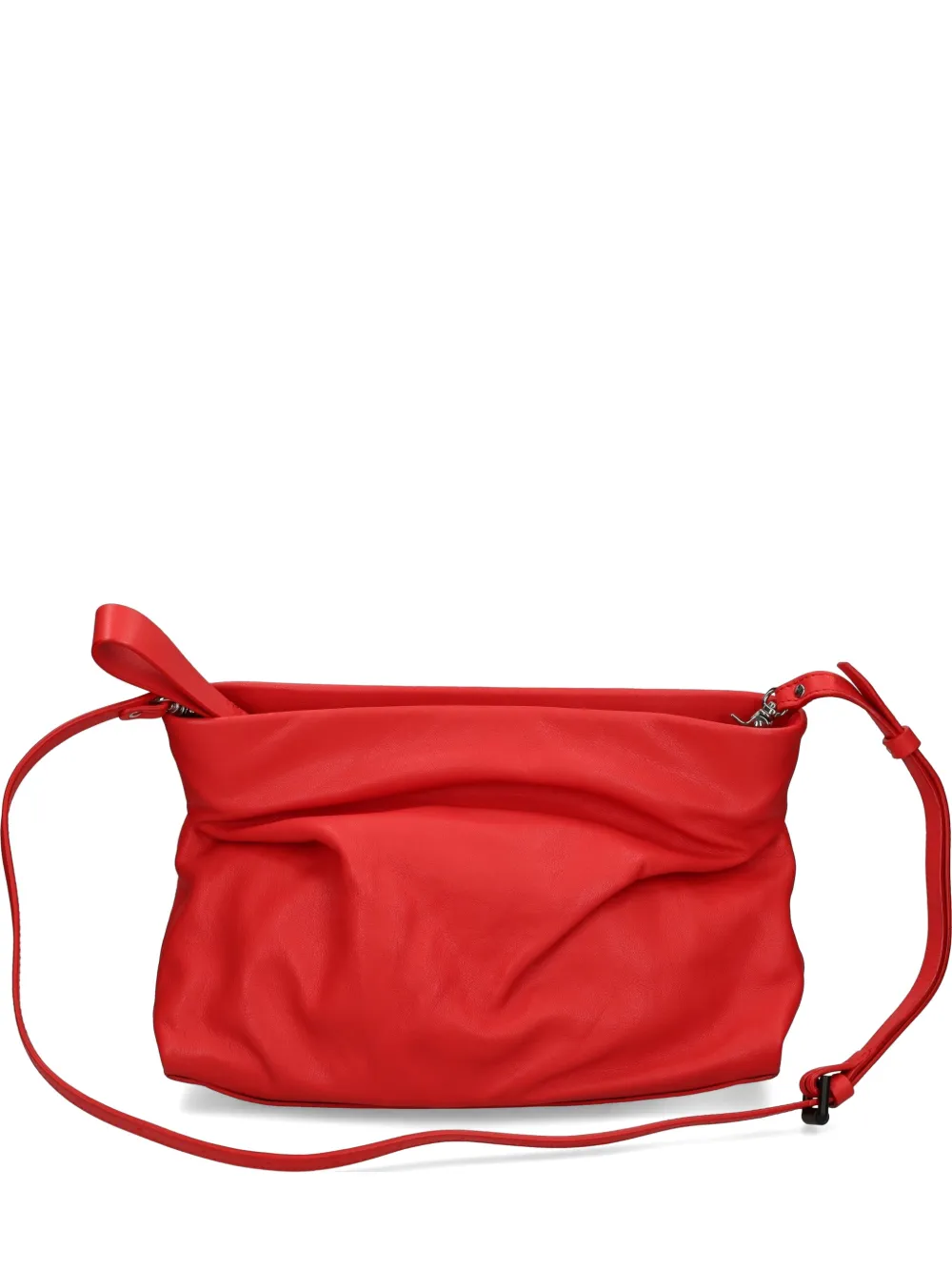 Vic Matie ruched leather shoulder bag - Rosso