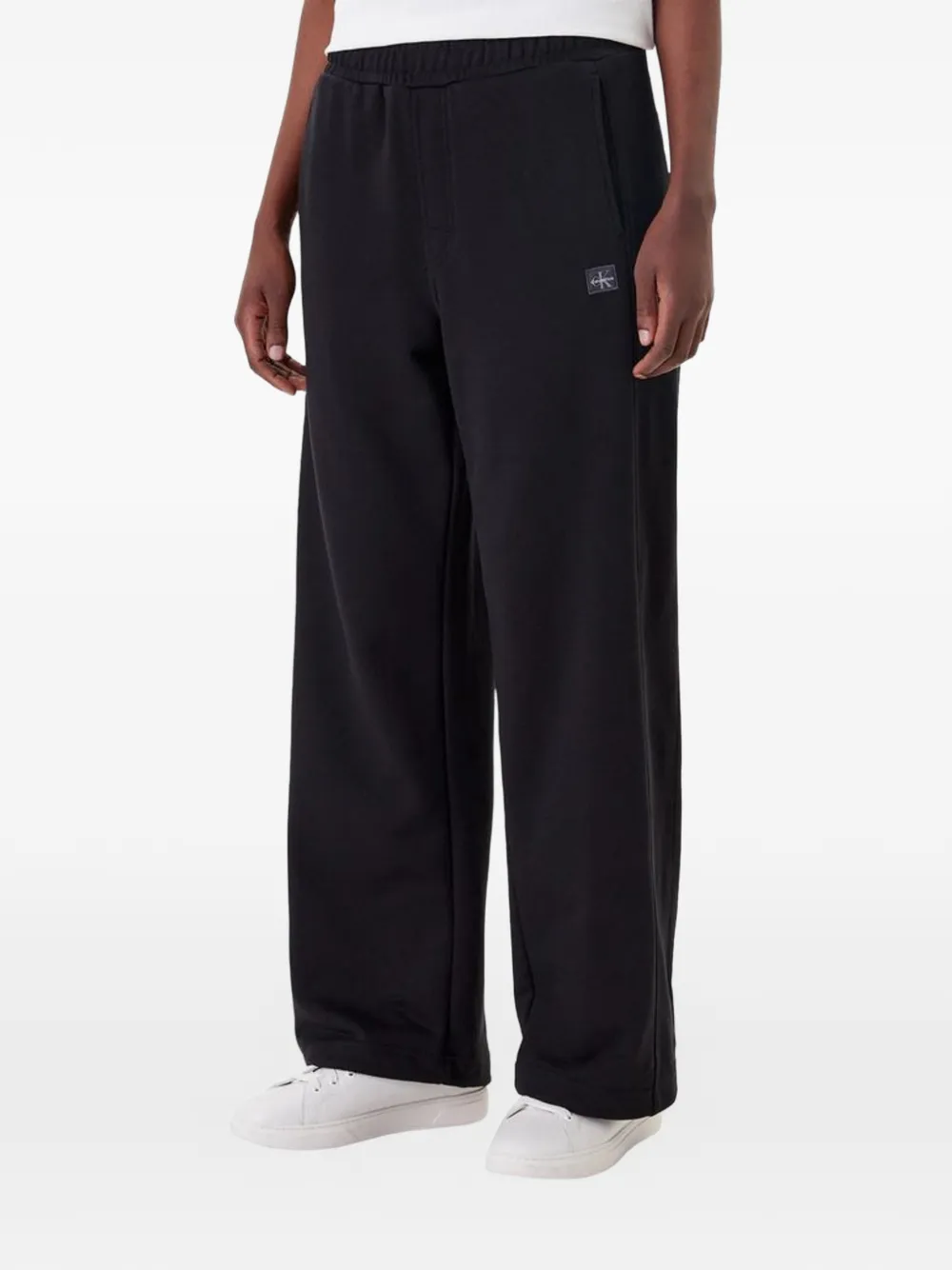 Calvin Klein logo-patch wide-leg track pants - Nero